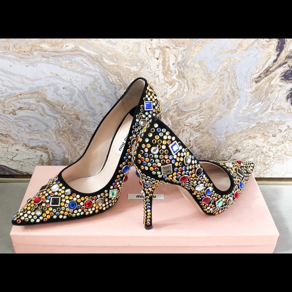crystal embellished shoes